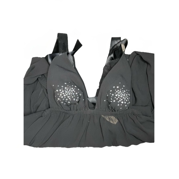 PINK Victoria's Secret Other - Victoria Secret Lingerie Long Gown Chemise Slip Medium Black Bling Studded New